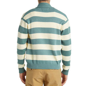<span class=keywords><strong>Pull</strong></span> pour hommes OEM Logo personnalisé Col en V Col marin Cardigan tricoté à manches longues Motif à rayures Broderie Vêtements à la mode - Product Image 4