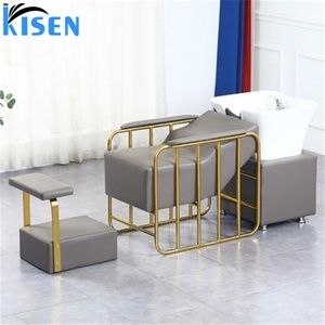 Sillón de Barbería y Spa Capilar Kisen Moderno y de Lujo, Cama de Lavado para Salón de Belleza, Silla de Masaje y Champú en Venta - Product Image 4