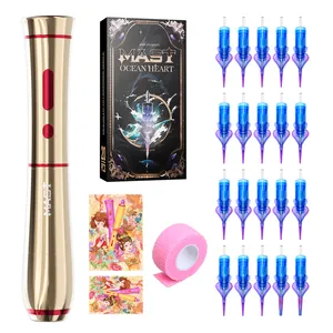 Mast Tattoo Kits P40 Wireless Machine With 20PCS Mast Ocean Heart Tattoo Cartridge Needle for Permanent Make Up