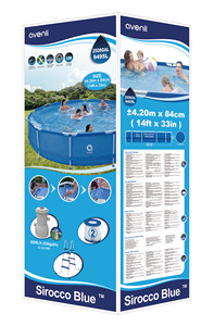 Jilong avenli 17800 Sirocco màu xanh khung thép tròn hồ bơi Kích thước gia đình hồ bơi 420cm x 84cm - Product Image 6