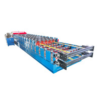 Machine de formage à froid à double couche pour la fabrication de tôles de toiture en acier, haute vitesse, entièrement automatique avec système de contrôle PLC
