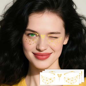 GP commercio all'ingrosso impermeabile scintillio Glitter lamina d'oro lentiggini viso adesivo del tatuaggio glitter trucco viso Glitter patch - Product Image 2