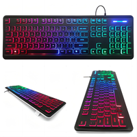 Clavier de jeu pour ordinateur avec rétroéclairage RVB filaire USB personnalisé