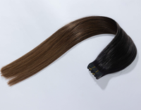 Greathairgroup Extensions de cheveux russes Remy Style droit Mini Flower Tape Double trame avec extrémités de cheveux Super Double Drawn