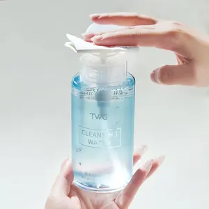 TWG Private Label Natural Make-up Removal Facial Cleansing 2 In 1 Hot Spring Mineral Micellar Water With Pump Head