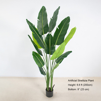 Plantas Artificiales Decorativas para Suelo en Maceta: Palmera del Viajero, Banano, Árboles Verdes y Strelitzia
