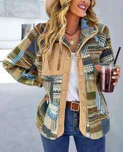Veste décontractée en coton automne et hiver chauds manteaux en <span class=keywords><strong>peluche</strong></span> hauts - Product Image 6