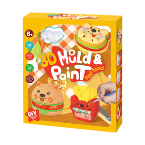 Safety Non-toxic Kids DIY <strong>Plaster</strong> Crafts Funny Fast Food Hamburg 3D <strong>Plaster</strong> Mold Color Painting <strong>Set</strong> - Product Image 1