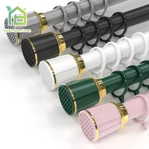 Multifunction Adjustable Curtain Rod Tension Curtain Pole Metal Telescopic Black Extendable Curtain Rod