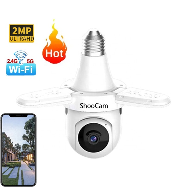 E27 3mp Light Bulb Camera AI Human Tracking Wireless 2.4g/5g Wifi Two-Way Audio IP CCTV Network Camera Floodlight 24W