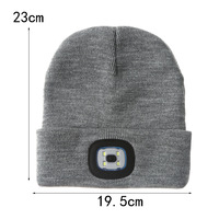 Gorro de Punto Cálido con Pantalla LED de Color Sólido y Luz Jacquard, Alimentado por Batería, Desmontable y Lavable para Ciclismo Nocturno al Aire Libre