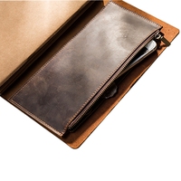 Carnet de notes en cuir fait main avec fermeture éclair, style antique, pour hommes et femmes