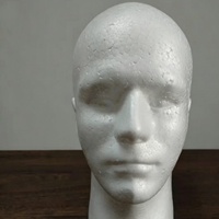Tête de mannequin en mousse de polystyrène blanche, modèle artisanal pour la coiffure et la pratique cosmétique