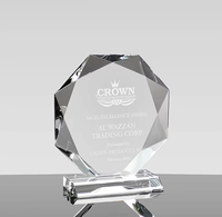 Plaque de trophée personnalisable en cristal K9 transparent poli, imitation antique, forme octogonale, pour cadeaux d'affaires sur mesure