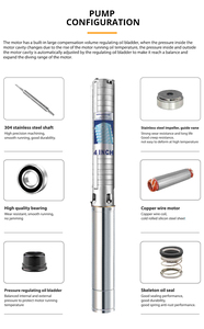 Grandfar 220V Bomba de agua agrícola sumergible profunda de acero inoxidable 0.37kw/0.55kw/0.75kw/1.1kw/1.5kw/2.2kw/3kw Variantes para - Product Image 2