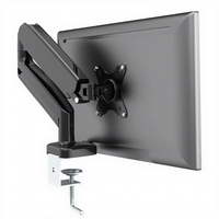 Support de moniteur ergonomique en aluminium et acier avec ressort à gaz, fixation par pince de bureau, robuste, entièrement réglable pour ordinateur