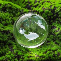 Nouveauté boule de cristal motif 3D gravure à l'intérieur boule de verre petits ornements décoration de la maison cristal artisanat LED veilleuse