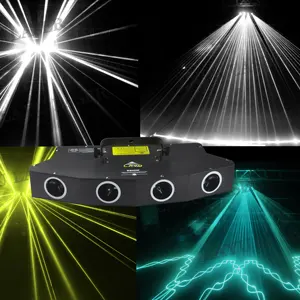 DJ 파티 디스코 라이트 4 헤드 DMX 무대 레이저 라이트 4 Len RGB 풀 컬러 레이저