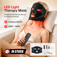 Masque facial LED prêt à être expédié avec emballage personnalisé à logo privé et 4 modes d'éclairage
