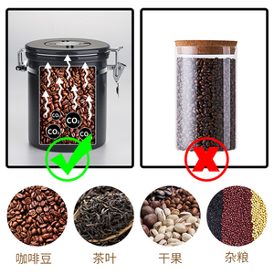 Factory <strong>Wholesales</strong> Custom Logo, 1.5L 1.8L Coffee Sugar Storage <strong>Canisters</strong> Co2-Release Valve With Spoon/ - Product Image 4