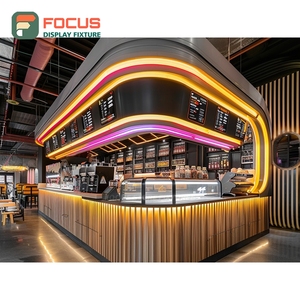 Refined Cafe Service <b>Counter</b> Tempered Glass Front Coffee Bean Display Area Storefront Service <b>Counter</b> - Product Image 1