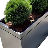 Jardinière carrée contemporaine minimaliste, écologique, durable, en acier thermolaqué, personnalisable, pour extérieur, jardin, pot de fleurs, villa