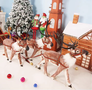 50*65CM grandes alces navideños y renos accesorios de escena forma de ciervo decoraciones fábrica al por mayor adorno navideño Reno - Product Image 1