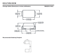 Diode redresseuse à récupération ultra-rapide ES1E 300V 1A 35ns 1.25V SMA DO-214AC Montage en surface SMD 100% Originale et Traceable Code de lot