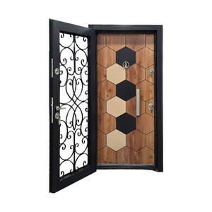 Porte d'entrée en métal géométrique SFA-075, style minimaliste, design simple, pour usage professionnel. - Product Image 5