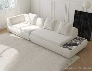 Sofá de Tela Supermoon en Estilo Crema Antiguo, Diseño Italiano para Villa, Penthouse Grande, Sala de Estar Amplia, Sofá de Fila Recta - Product Image 5