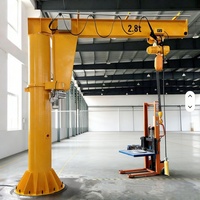 Grue à flèche cantilever de type colonne de 3 tonnes à montage au sol, bras oscillant électrique pour le chargement et le levage de matériaux