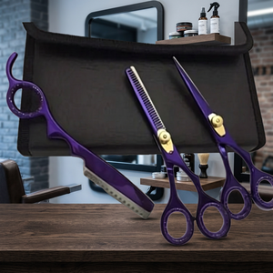 Tijeras Profesionales de Peluquería de 6 Pulgadas para Diestros, de Acero Inoxidable, Mango Largo, con 26 Dientes para Entresacar y Texturizar, Set de Belleza Personal - Product Image 2