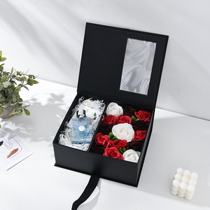 Custom Made Eco-Friendly Transparent Window <b>Gift</b> <b>Box</b> Magnetic Closure Reusable for Valentine's Day Birthday <b>Wedding</b> Custom - Product Image 3