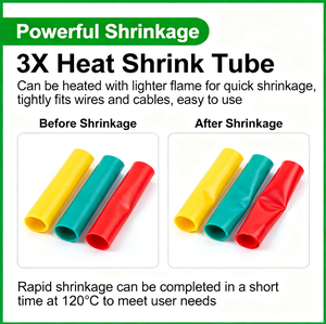 طقم أنابيب لاصقة مزدوجة الجدار قابلة للتقلص بالحرارة مادة عازلة حمراء سوداء PE V حماية الكابلات - Product Image 3