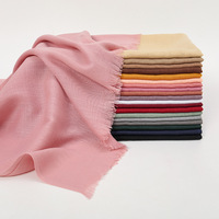Écharpe en coton de couleur unie transfrontalière de 24 ans et foulard en lin pour femmes Four Seasons All the