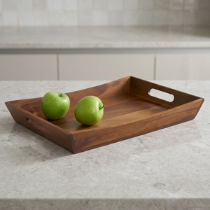 Plateau de service en bois avec poignée, finition laquée, pour contact alimentaire, usage résidentiel - Product Image 3