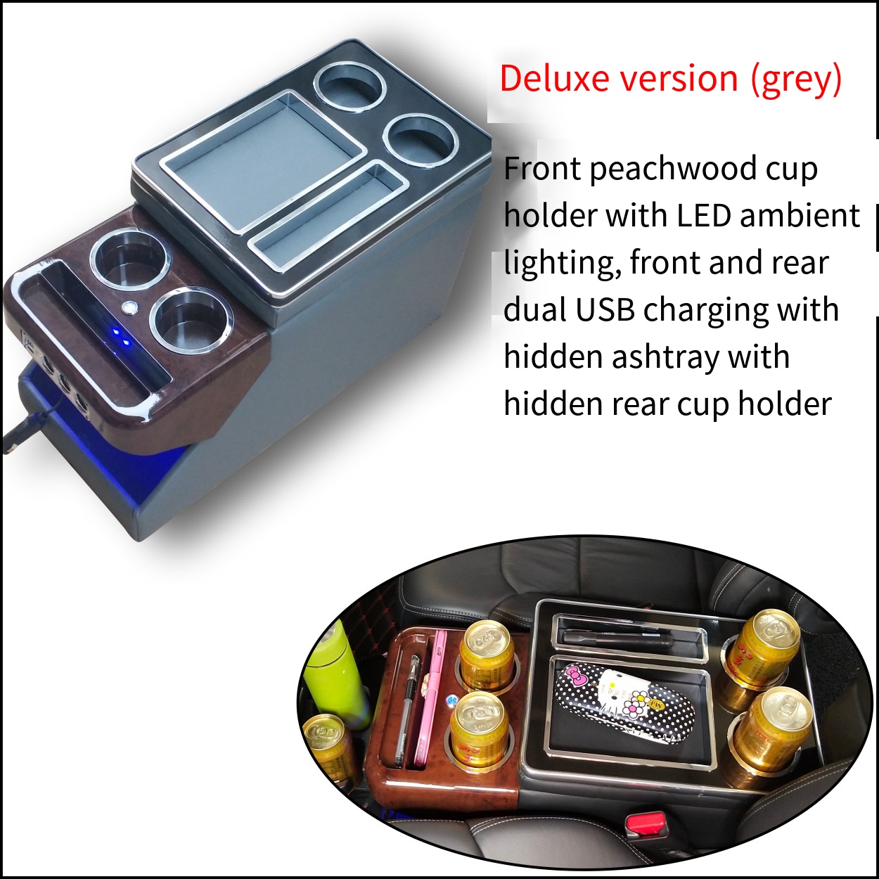 ไม้พีชสีเทา (พอร์ต USB ไฟสร้างบรรยากาศ)