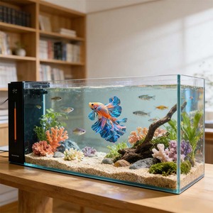 <span class=keywords><strong>Aquarium</strong></span> en verre Relaxlines améliorable de 200 L avec filtration latérale, <span class=keywords><strong>éclairage</strong></span> LED et pompe pour poissons d'eau douce - Product Image 2