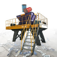 Broyeur à double arbre pour la recyclage de vieux meubles, fûts en acier, ferraille d'aluminium et métaux ferreux pour l'industrie du recyclage
