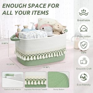 <span class=keywords><strong>Panier</strong></span> de rangement en corde de coton, bacs organisateurs en forme de cube, <span class=keywords><strong>panier</strong></span> à linge pour bébé, pour vêtements, jouets, couches, animaux de compagnie - Product Image 4