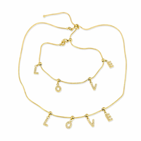 Collar con Colgante de Letra Personalizada con Circonitas, Cadena de Serpiente de Acero Inoxidable Dorada, Joyería Ajustable con Iniciales de Nombre