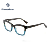 Montures de lunettes rectangulaires en acétate Flowerfour, lunettes optiques tendance, lunettes de vue pour adultes unisexes, lunettes de protection contre les radiations