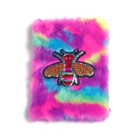 Carnet en peluche à couverture rigide A5 de haute qualité, broderie en peluche, vente en gros d'usine BSCI