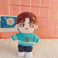 Peluche personnalisée coréenne 3D en forme de personnage, faite à la main, 20 cm, figurine Kpop, jouet en peluche doux, anime, dessin animé, avec vêtements