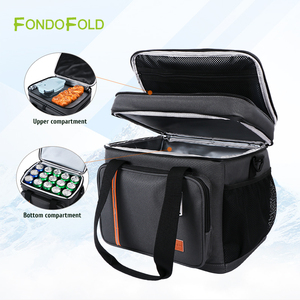 Fondofold grande borsa termica isolata ufficio/scuola/pranzo/spiaggia Picnic a prova di perdite a prova di perdite tracolla staccabile Oxford - Product Image 2