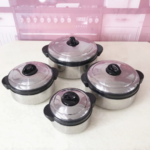 Ensemble de <span class=keywords><strong>casseroles</strong></span> à double paroi en acier inoxydable de haute qualité, 4 pièces, avec double poignée, compatible gaz et <span class=keywords><strong>induction</strong></span>, design moderne pour - Product Image 4