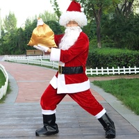 Costume de Mascotte Père Noël Rouge pour Hommes Adultes – Idéal pour Carnaval, Halloween et Noël