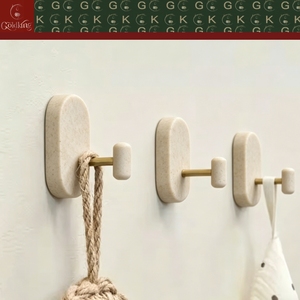 GOLDKING Serrure murale ovale beige en <span class=keywords><strong>travertin</strong></span> pour chambre, salle de bain, entrée, avec tête cylindrique en laiton pour clés, OEM ODM Direct - Product Image 4