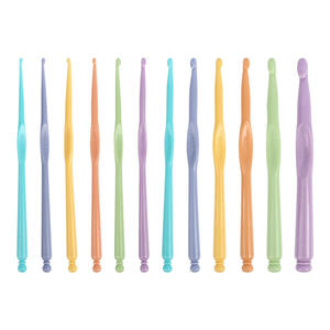 Juego de agujas de ganchillo largas al por mayor, <span class=keywords><strong>gancho</strong></span> de ganchillo de colores con mango ABS, herramientas de tejido de hilo DIY <span class=keywords><strong>para</strong></span> tejer mantas - Product Image 5