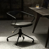 Chaise d'ordinateur de style industriel avec dossier en fer antique, chaise pivotante réglable en hauteur de style rétro pour usage domestique